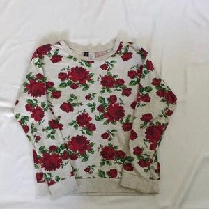 Rose printed H&M sweater